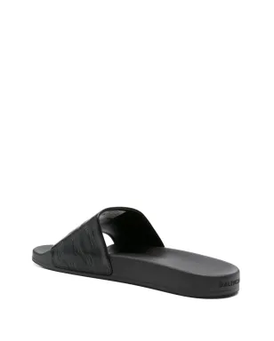 Balenciaga BB-monogram leather pool slides - Black - サムネイル3