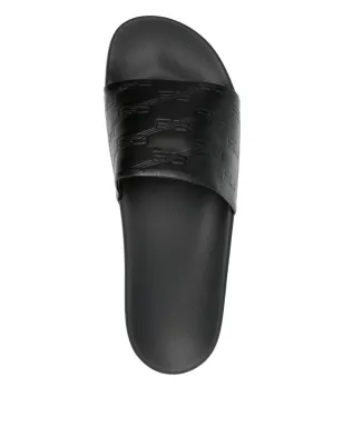 Balenciaga BB-monogram leather pool slides - Black - サムネイル4