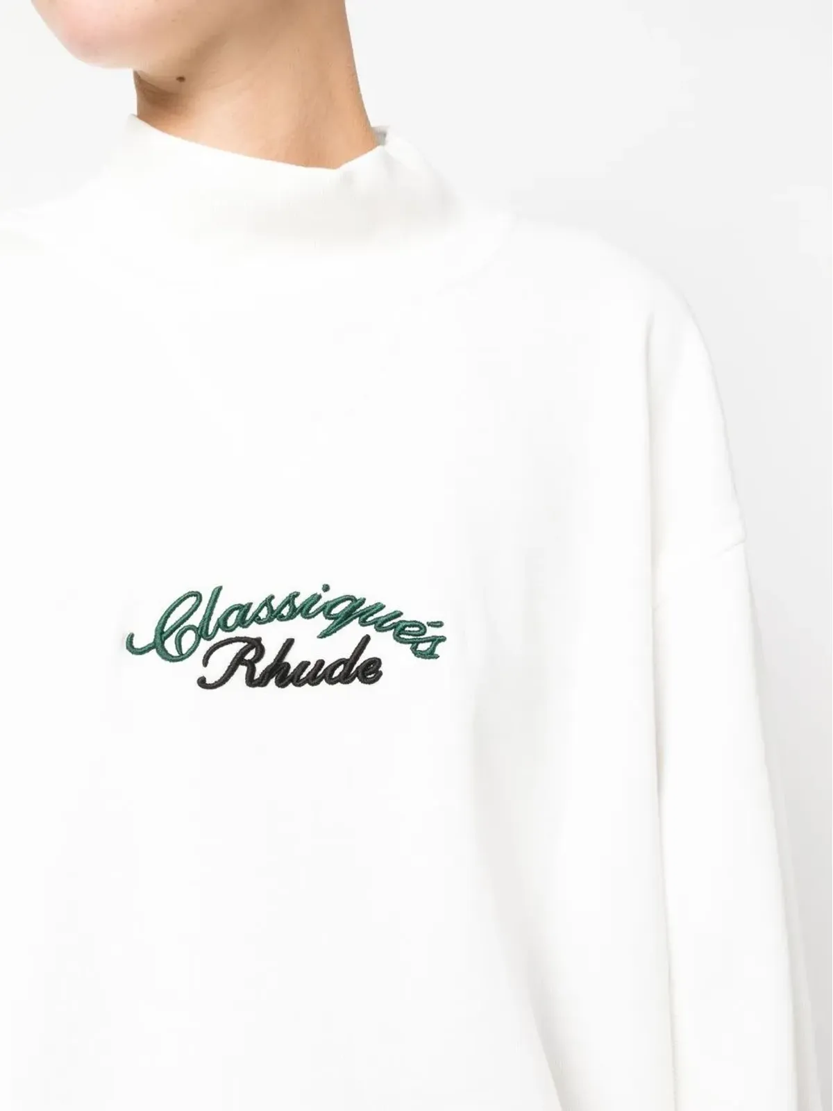 RHUDE ロゴ刺繍コットン スウェットシャツ - 画像5