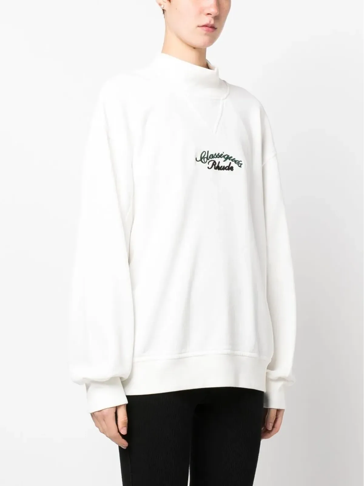 RHUDE ロゴ刺繍コットン スウェットシャツ - 画像3