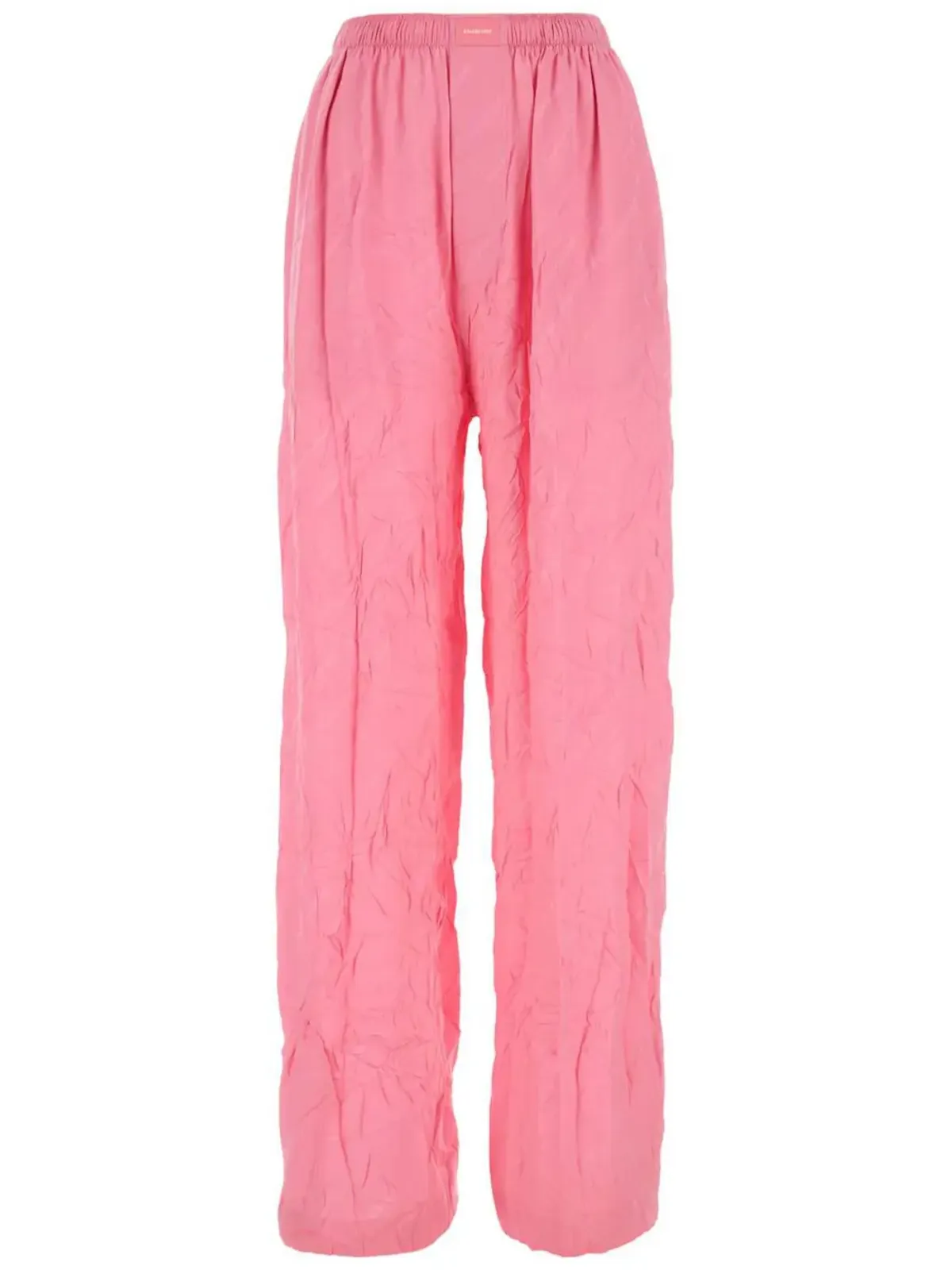 Balenciaga ロゴジャカード・シルクのワイドレッグパンツ（ピンク） - 画像1