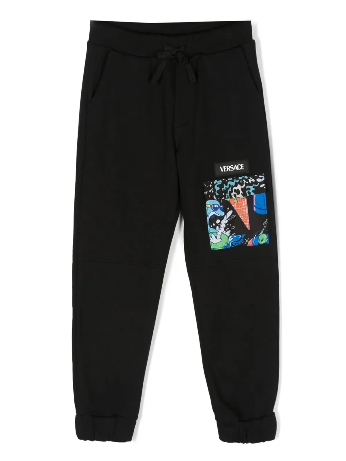 Versace Kids フラップポケット トラックパンツ - ブラック - 画像1