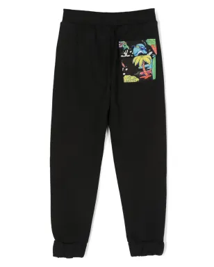 Versace Kids フラップポケット トラックパンツ - ブラック - サムネイル2