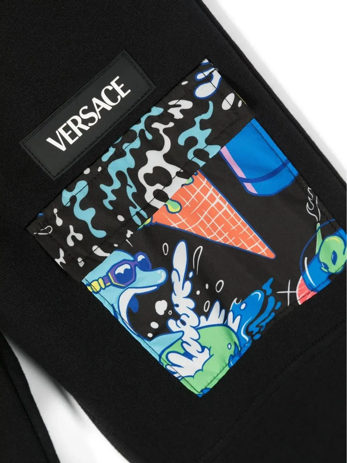 Versace Kids フラップポケット トラックパンツ - ブラック - 画像3