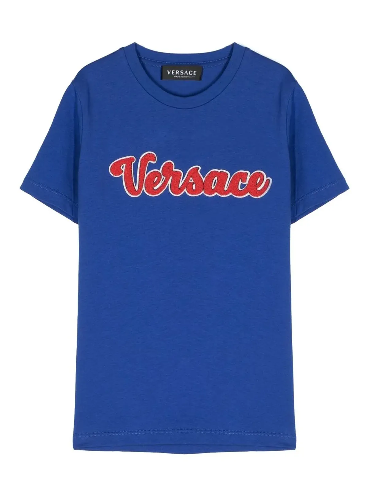 Versace Kids フロックドロゴ コットン Tシャツ - ブルー - 画像1
