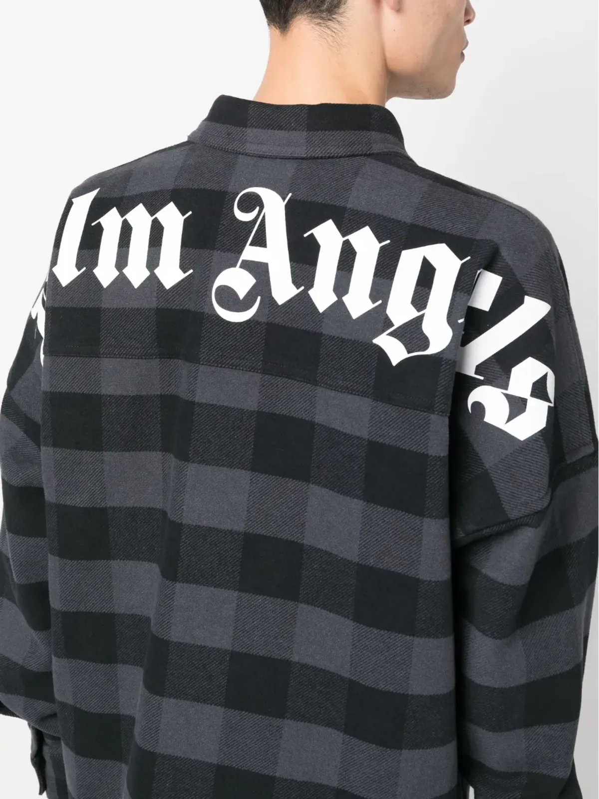 Palm Angels チェック柄コットンシャツ ブラック - 画像5