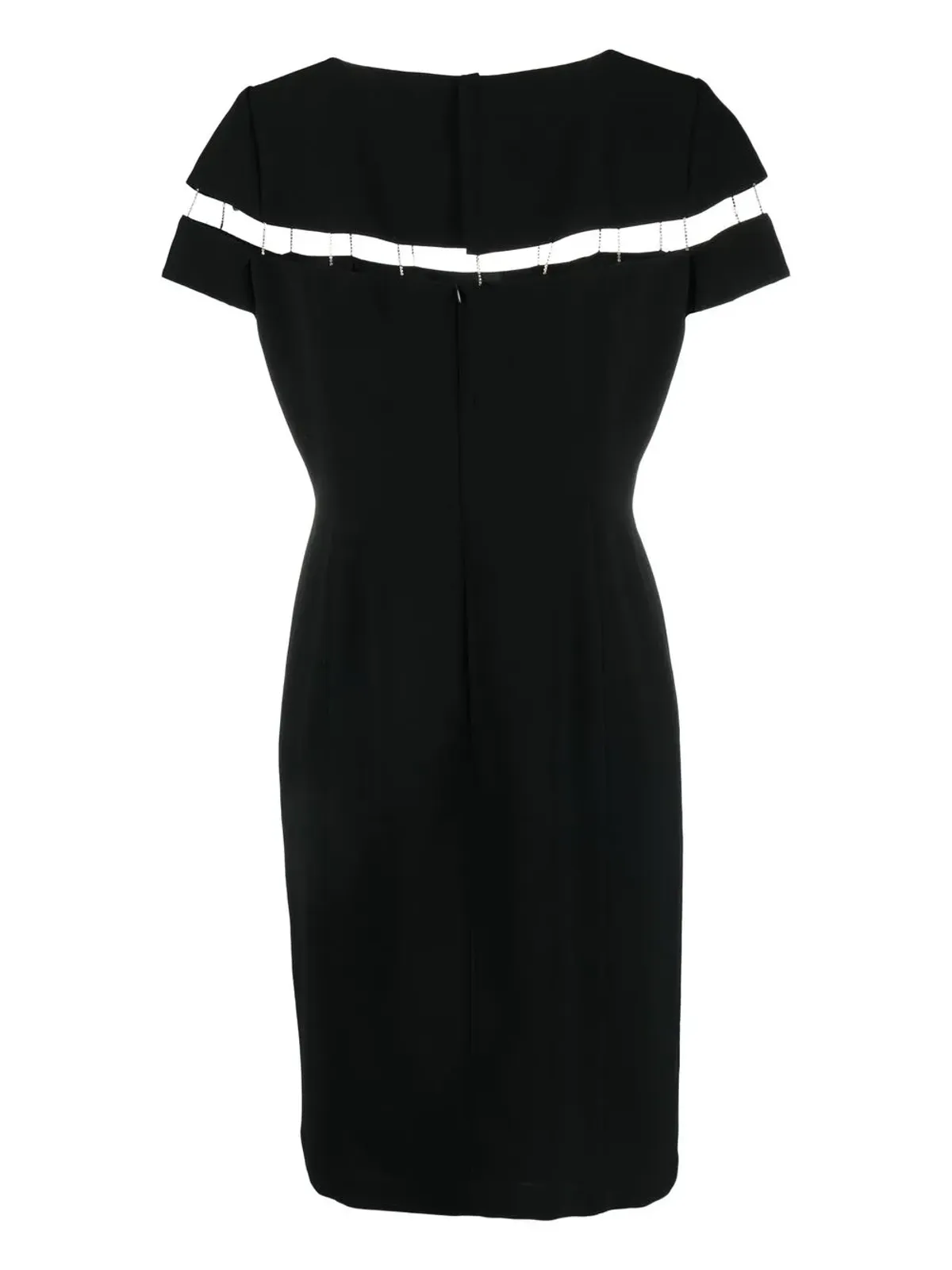 Thierry Mugler Pre-Owned 1990年代ストライプ柄半袖ドレス - ブラック - 画像2