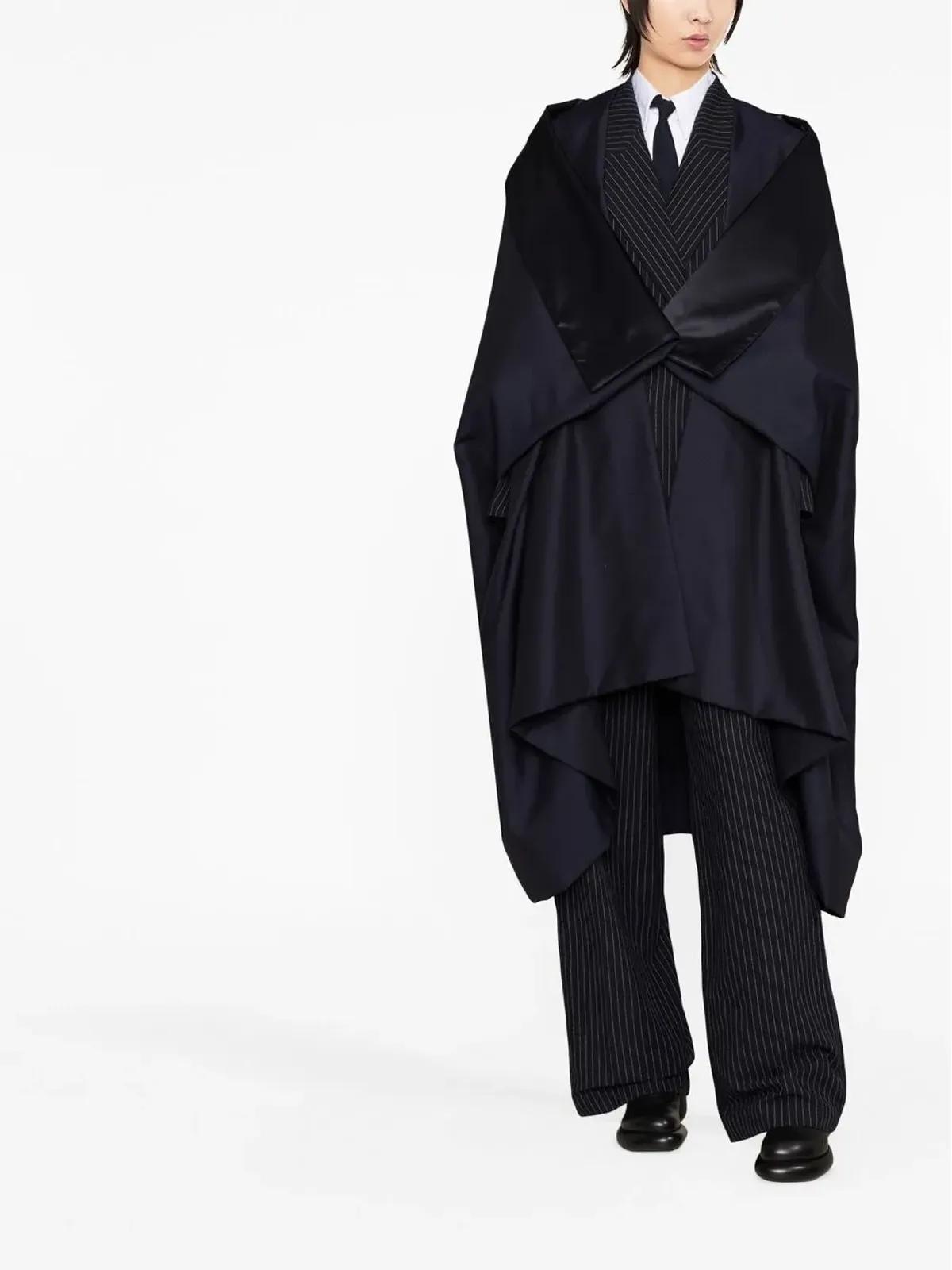 Maison Margiela モヘア混ブランケットコート - 画像2