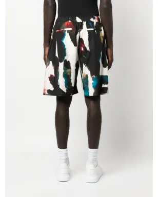 Alexander McQueen ロゴプリント・ストレートレッグ・ショーツ - ブラック - サムネイル4