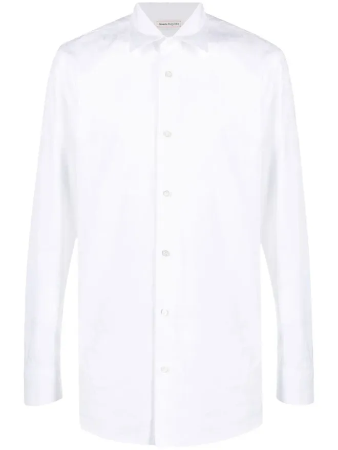Alexander McQueen Alexander McQueen ロゴプリント コットンシャツ ホワイトの商品画像