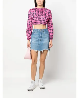 Love Moschino ハートプリント クロップドブラウス - サムネイル2