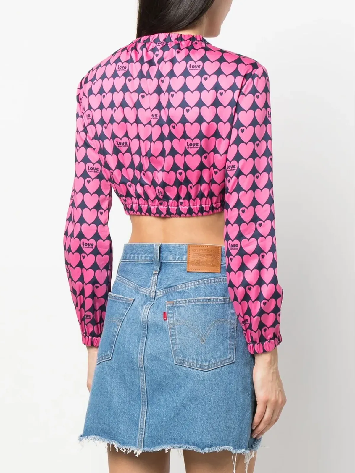 Love Moschino ハートプリント クロップドブラウス - 画像4