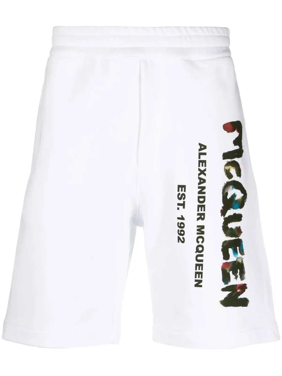 Alexander McQueen グラフィティプリント コットン トラックショーツ - 画像1