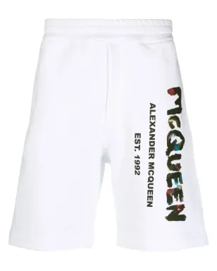 Alexander McQueen グラフィティプリント コットン トラックショーツ - サムネイル1
