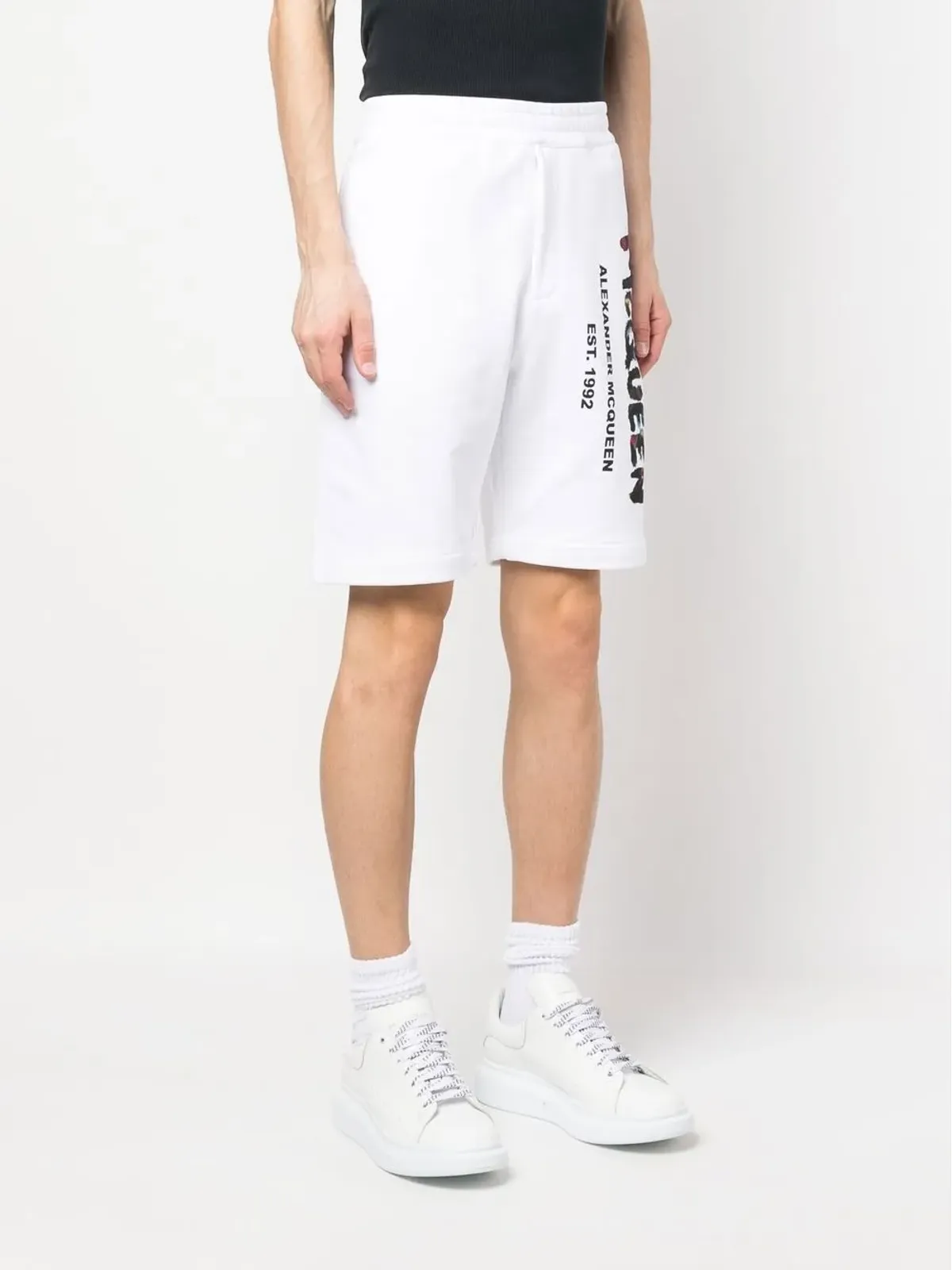 Alexander McQueen グラフィティプリント コットン トラックショーツ - 画像3