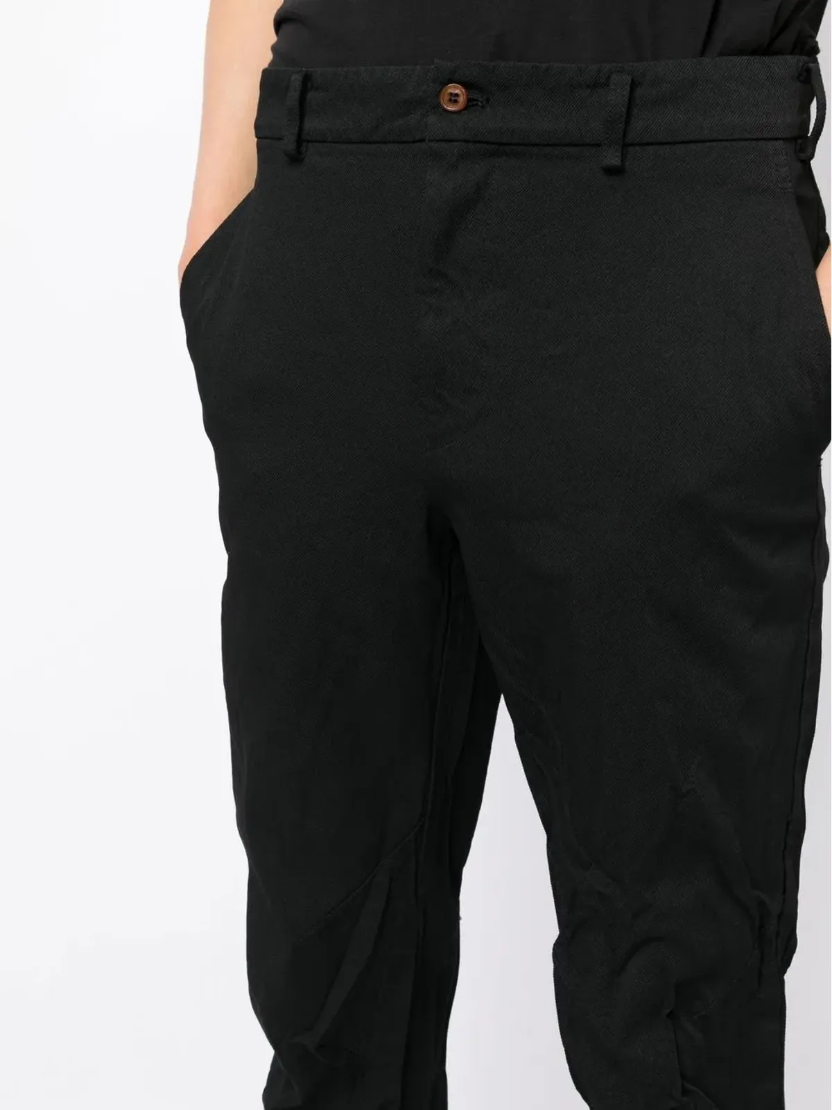 Black Comme Des Garçons ミッドライズ クロップドパンツ - 画像5