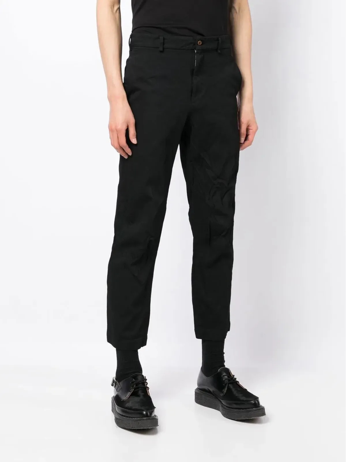 Black Comme Des Garçons ミッドライズ クロップドパンツ - 画像3
