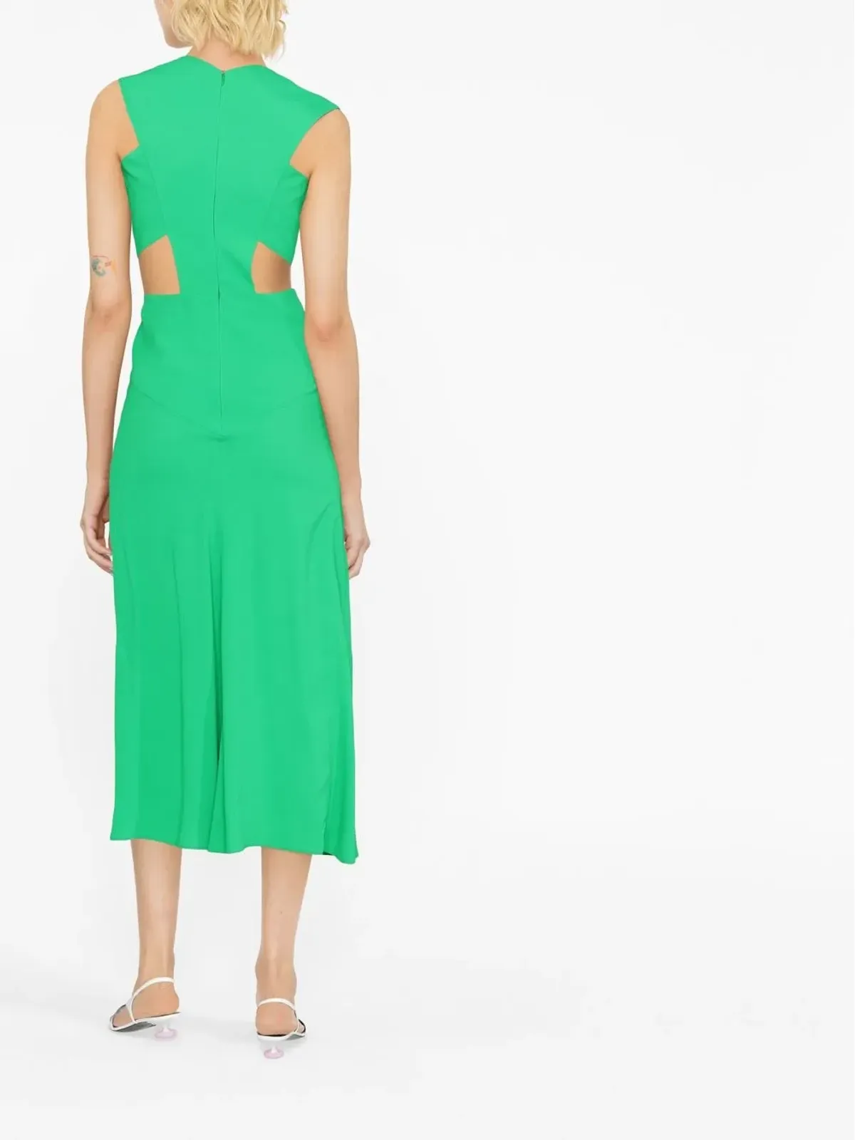 Victoria Victoria Beckham ツイストラップ カットアウトディテール ミディドレス - グリーン - 画像4