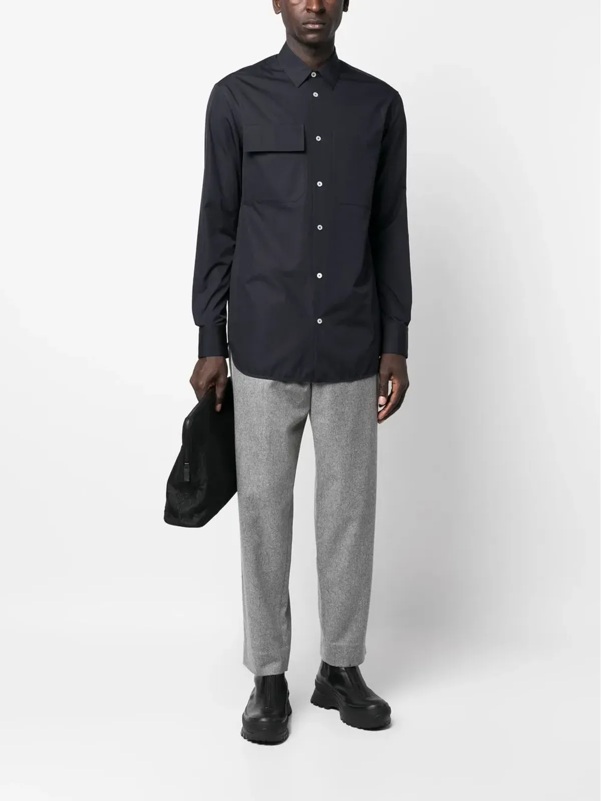 Jil Sander ストレートレッグ ウールパンツ グレー - 画像2