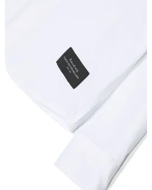 Paolo Pecora Kids ロゴパッチ付きボタンアップシャツ - White - サムネイル3