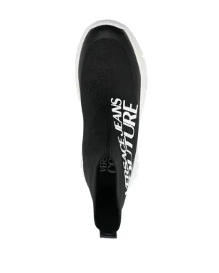 Versace Jeans Couture ロゴプリント ソックスタイルスニーカー - ブラック - サムネイル4