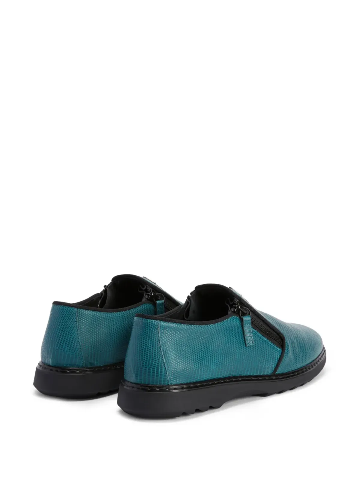 Giuseppe Zanotti 蛇皮風レザー ローファー - ブルー - 画像3