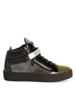 Giuseppe Zanotti ラインストーン装飾 ミッドトップ トレーナー ブラック - サムネイル1