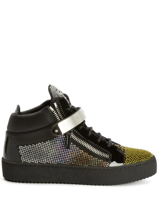 Giuseppe Zanotti Giuseppe Zanotti ラインストーン装飾 ミッドトップ トレーナー ブラックの商品画像