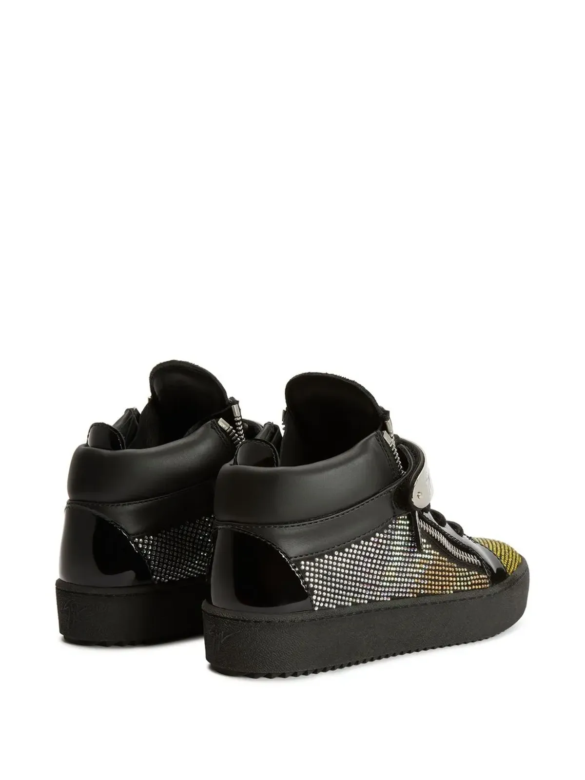 Giuseppe Zanotti ラインストーン装飾 ミッドトップ トレーナー ブラック - 画像3