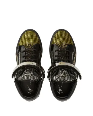 Giuseppe Zanotti ラインストーン装飾 ミッドトップ トレーナー ブラック - サムネイル4