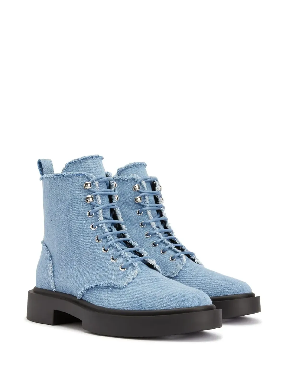 Giuseppe Zanotti アドリック コンバットブーツ ブルー - 画像2
