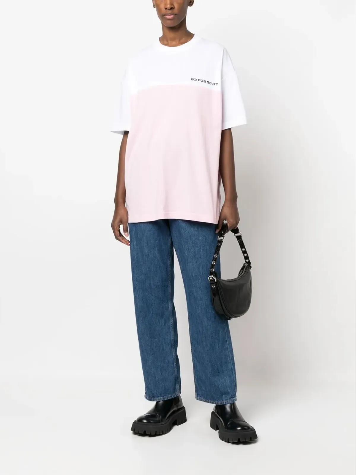 VTMNTS ロゴプリント カラーブロック Tシャツ - 画像3
