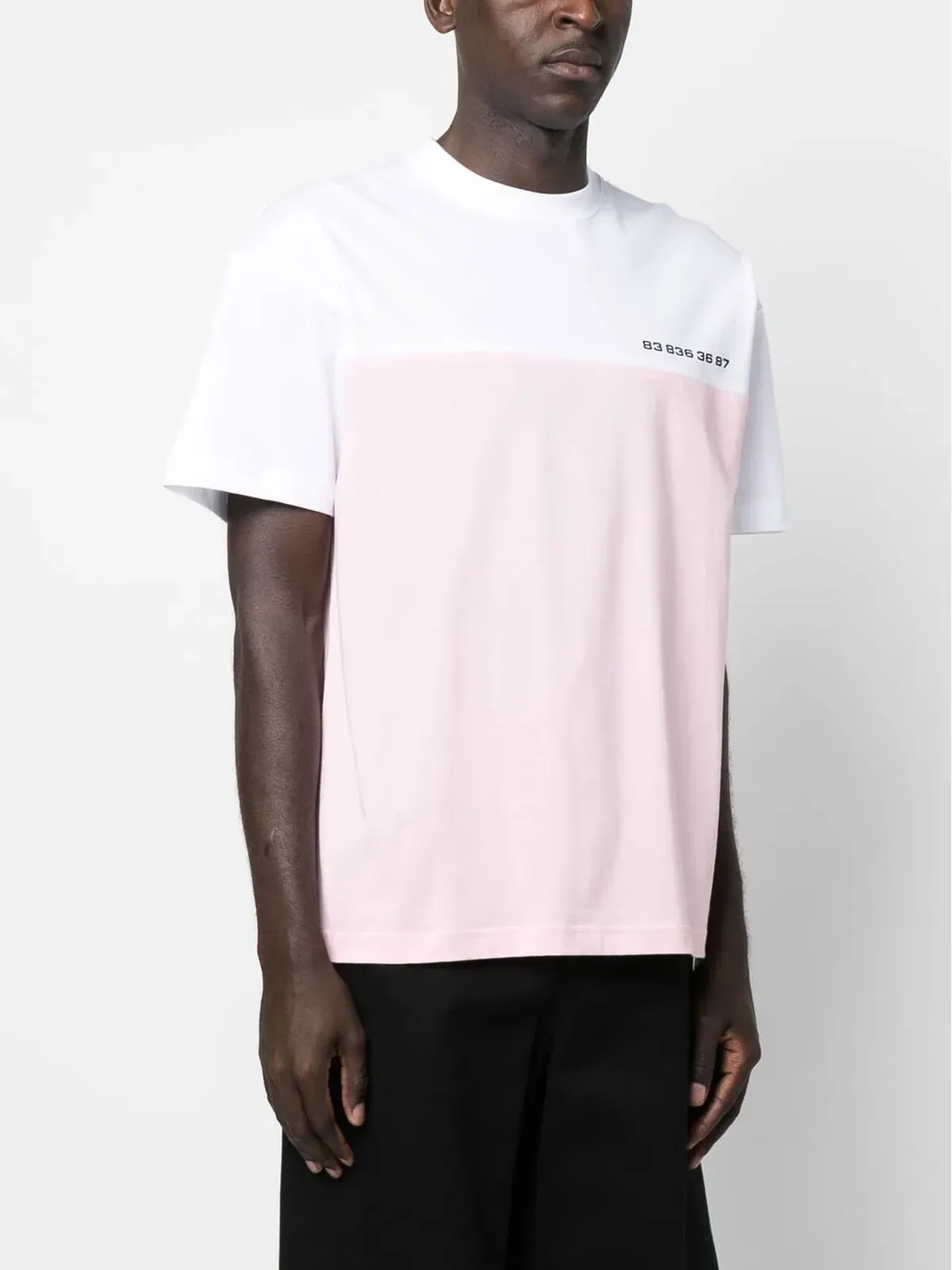VTMNTS ロゴプリント カラーブロック Tシャツ - 画像4