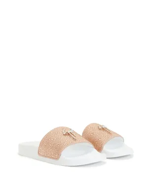 Giuseppe Zanotti Brett embellished slides - ピンク - サムネイル2
