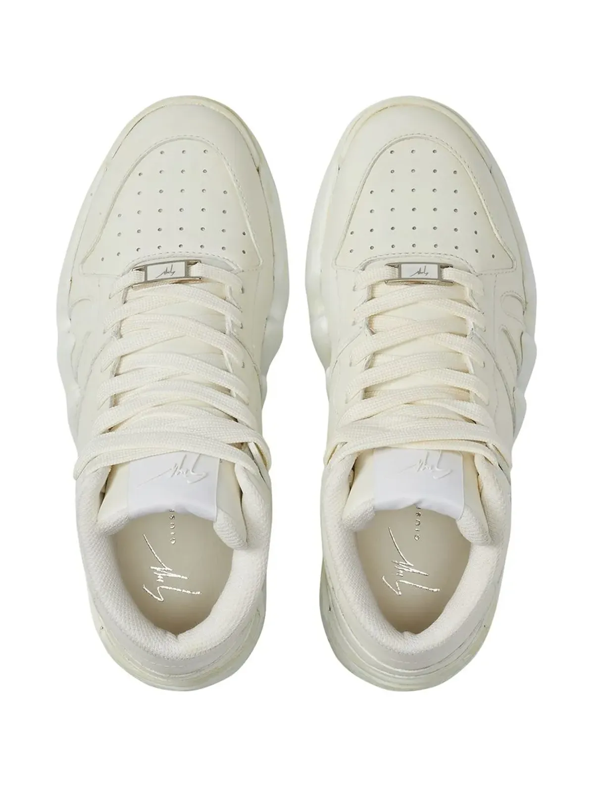 Giuseppe Zanotti perforated high-top sneakers - White - 画像4