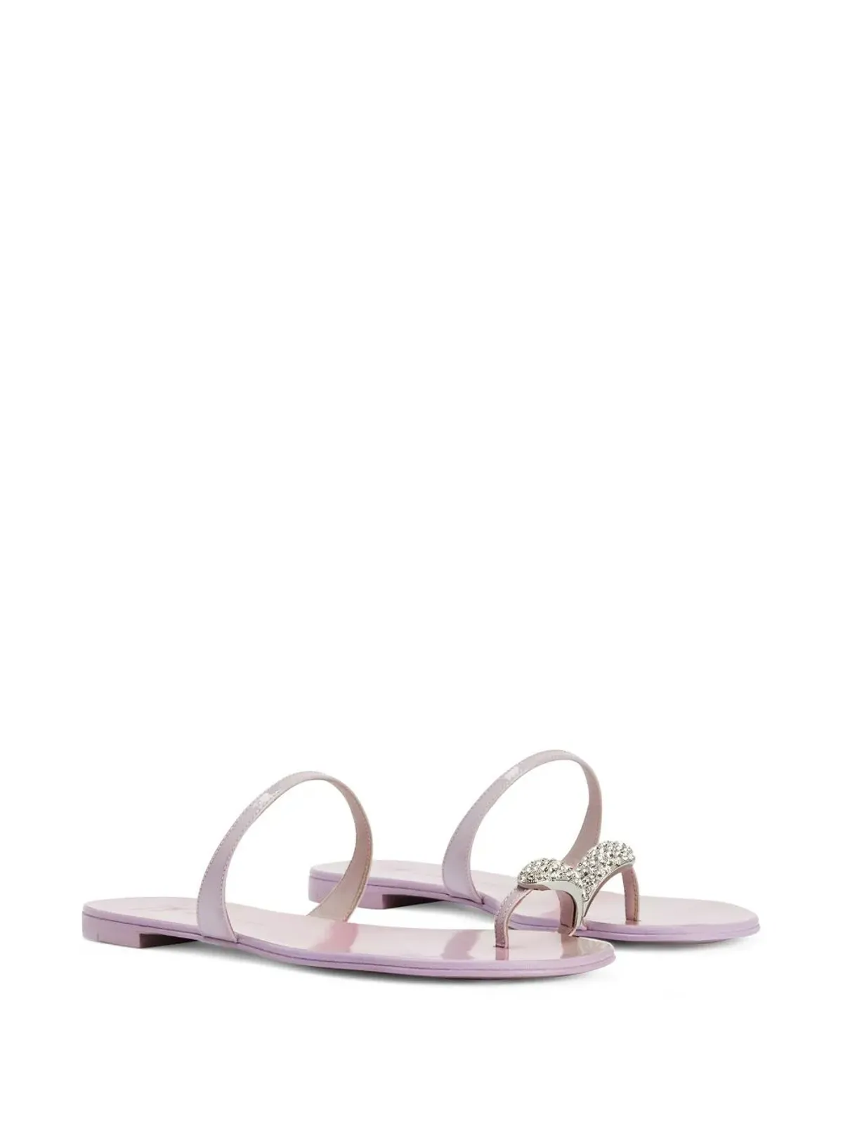 Giuseppe Zanotti クリスタル装飾フラットサンダル - 画像2