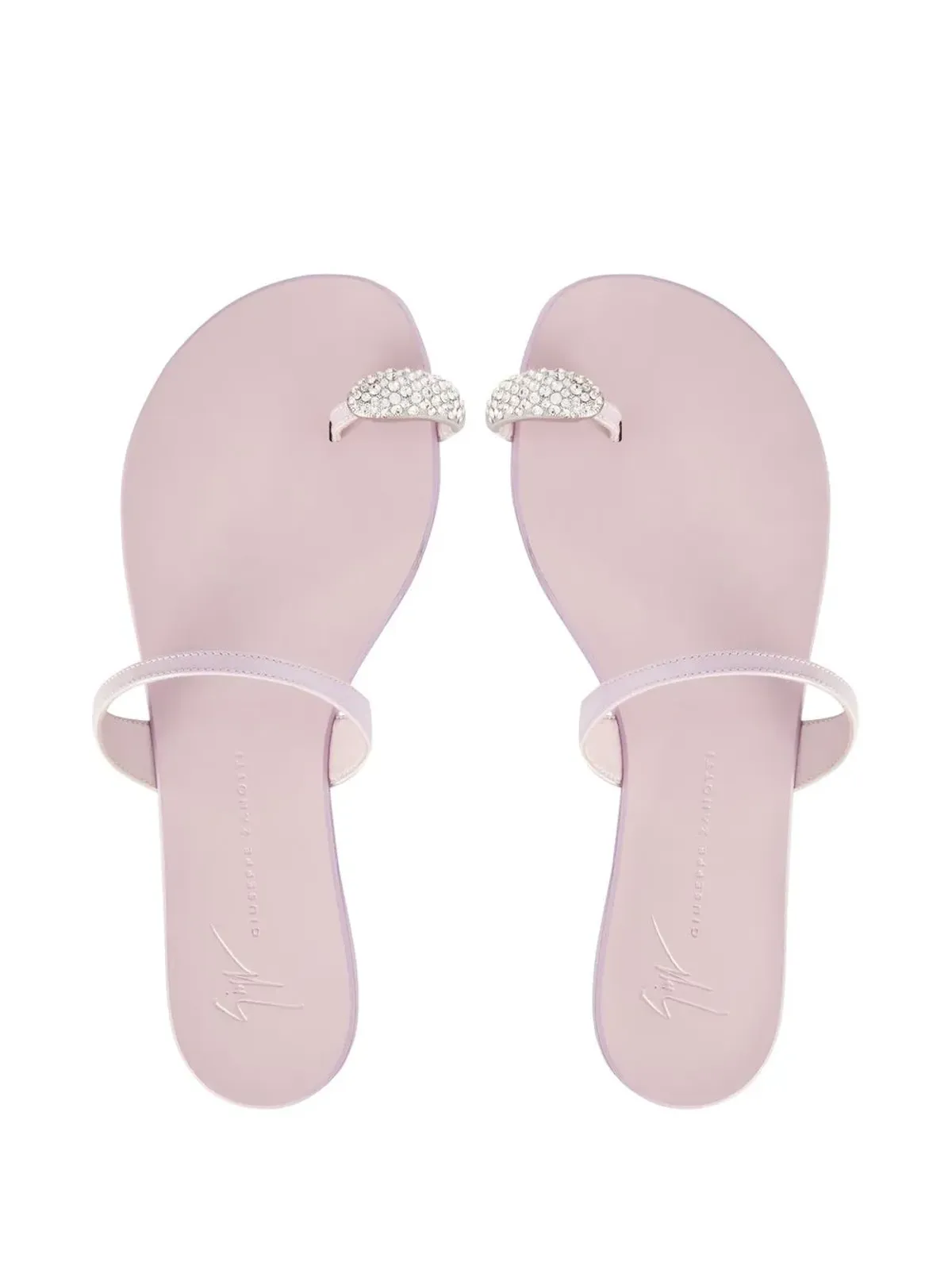 Giuseppe Zanotti クリスタル装飾フラットサンダル - 画像4