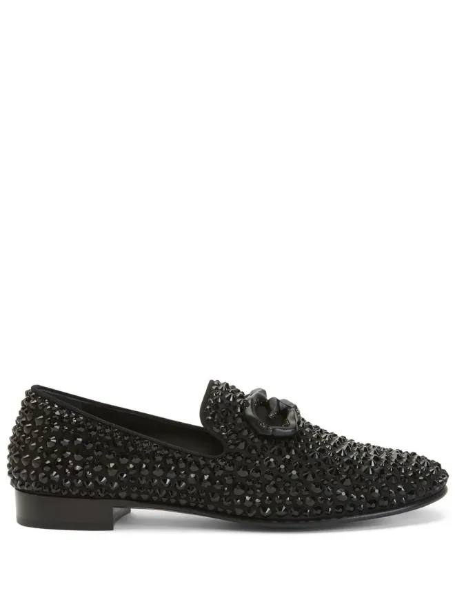 Giuseppe Zanotti Giuseppe Zanotti Leopoldino ラインストーン付きローファー - ブラックの商品画像