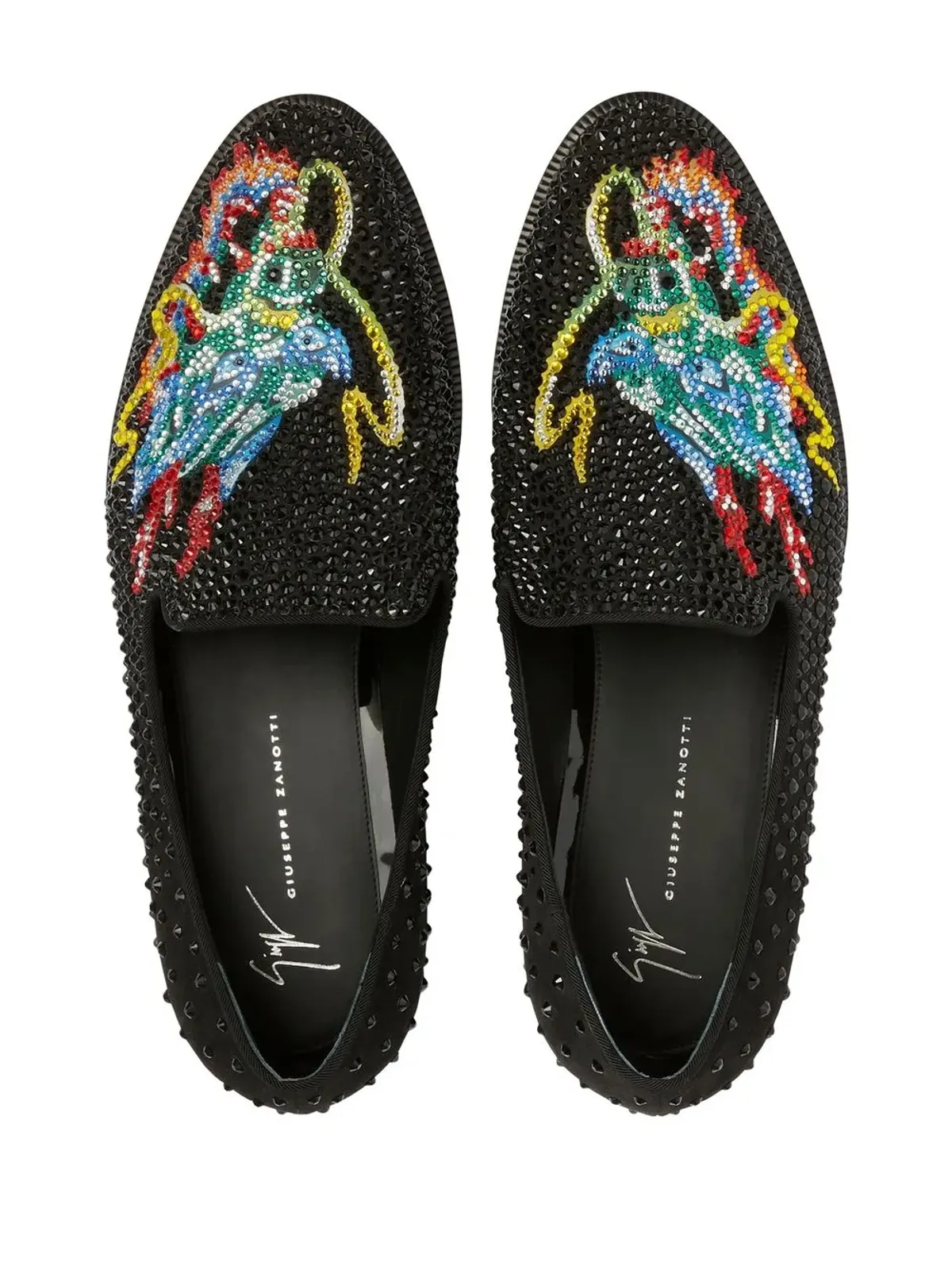 Giuseppe Zanotti ドラゴン・クリスタル装飾 ローファー（ブラック） - 画像4