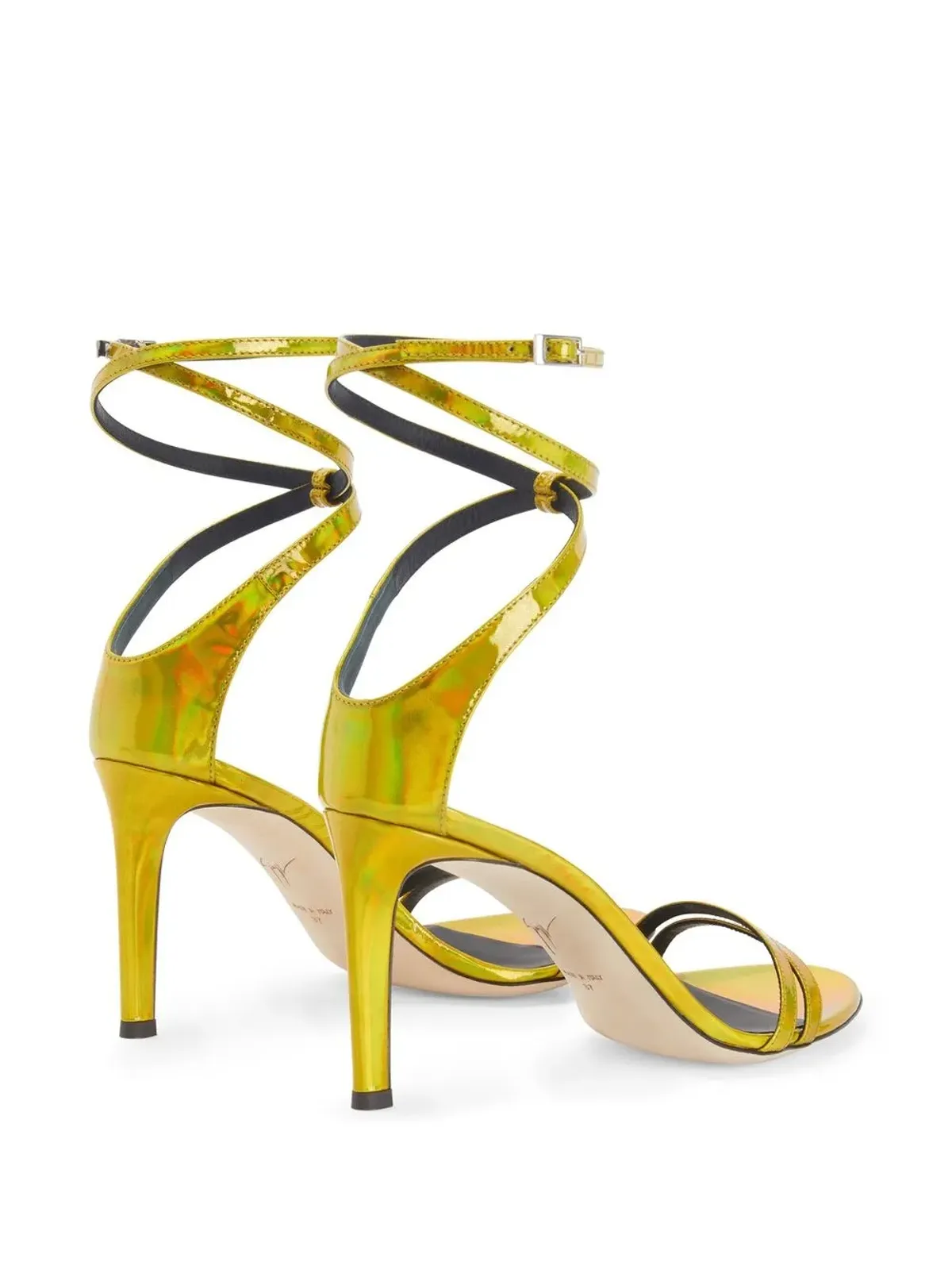 Giuseppe Zanotti メタリック仕上げのスティレットサンダル - イエロー - 画像3