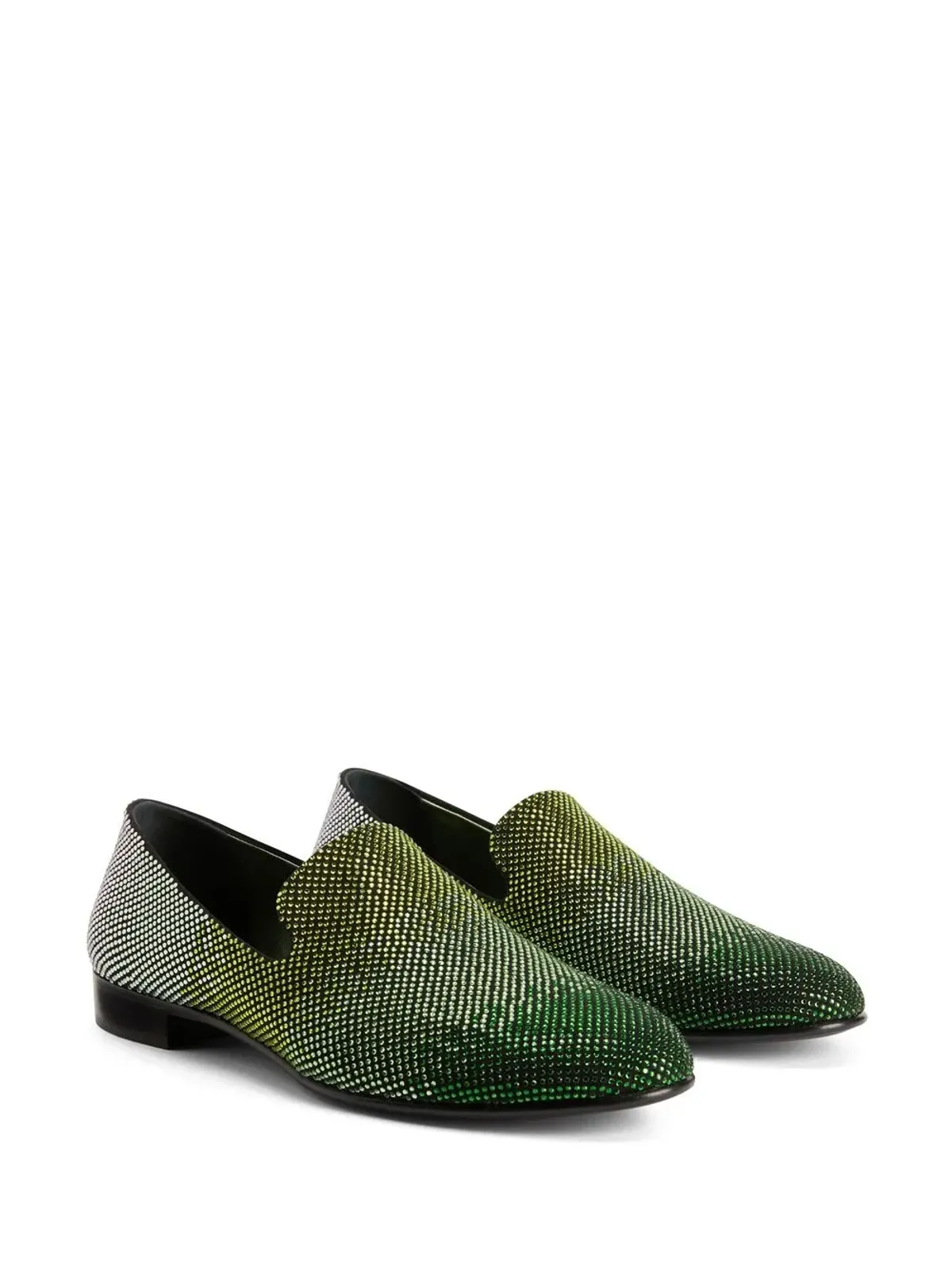 Giuseppe Zanotti ルイス・スパークル ラインストーン ローファー（グリーン） - 画像2