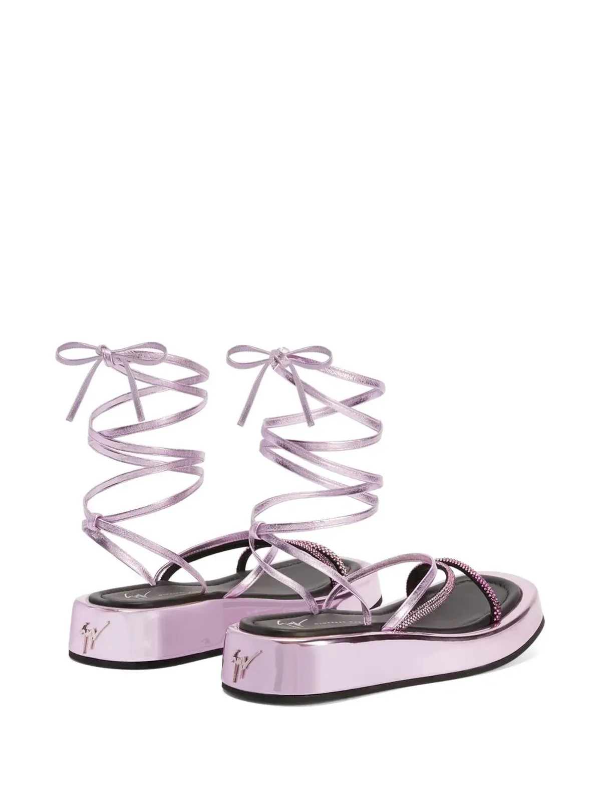 Giuseppe Zanotti Melburne Laces サンダル ピンク - 画像3