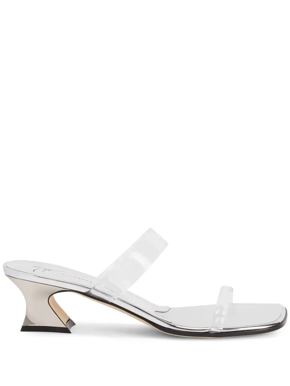 Giuseppe Zanotti 透明ミッドブロックサンダル - シルバー - 画像1