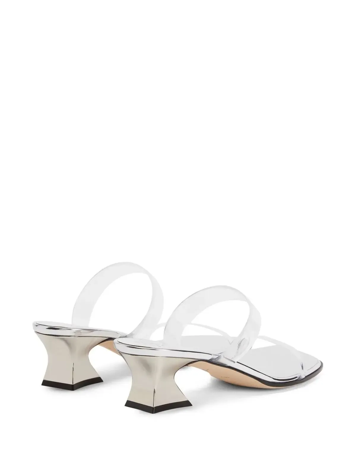 Giuseppe Zanotti 透明ミッドブロックサンダル - シルバー - 画像3