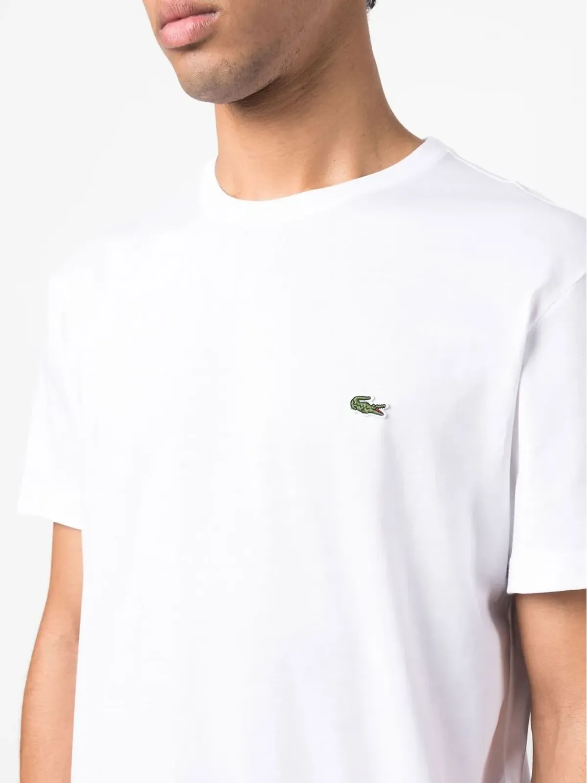 Lacoste ロゴパッチ コットン Tシャツ - 画像5