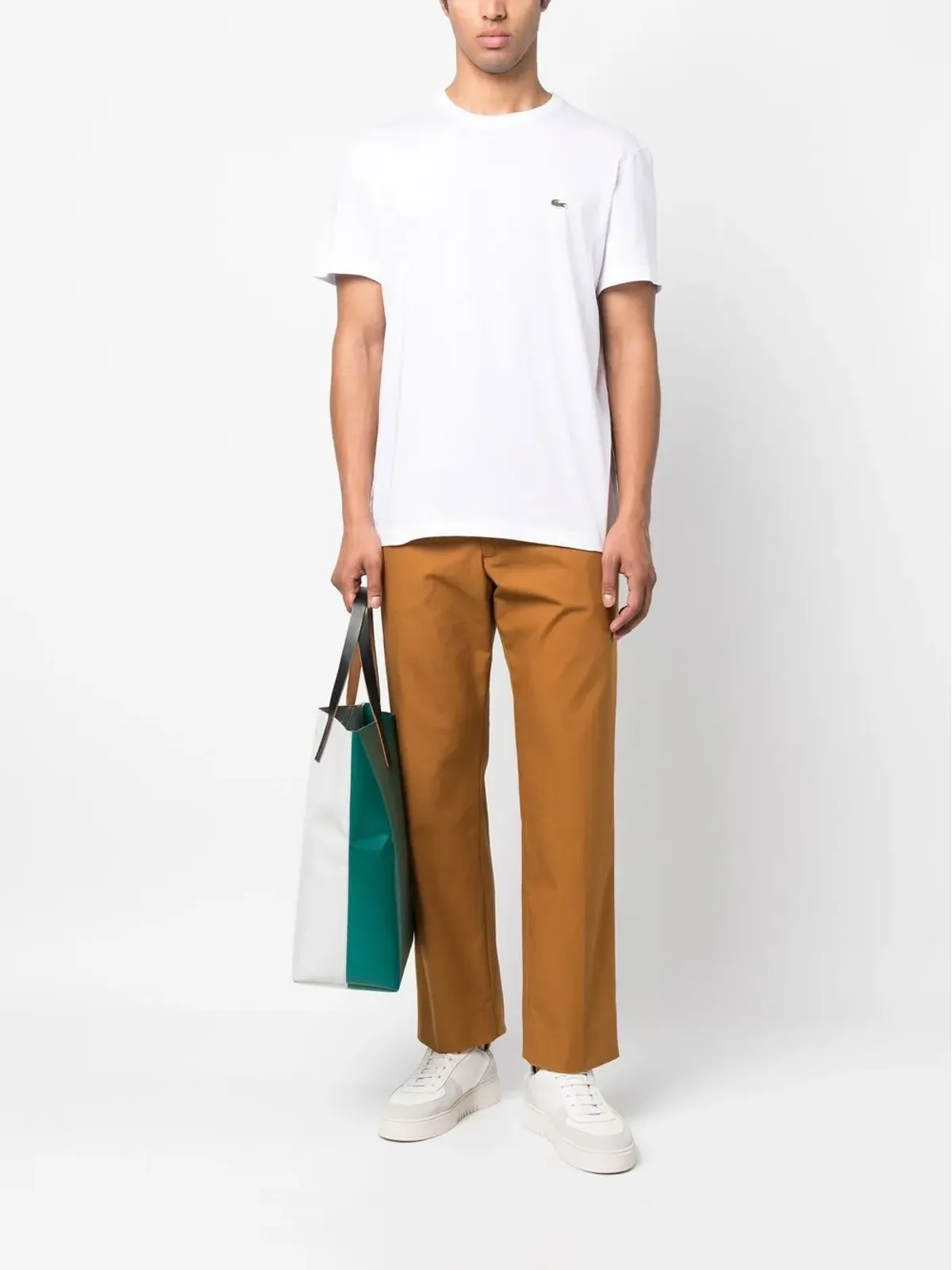 Lacoste ロゴパッチ コットン Tシャツ - 画像2