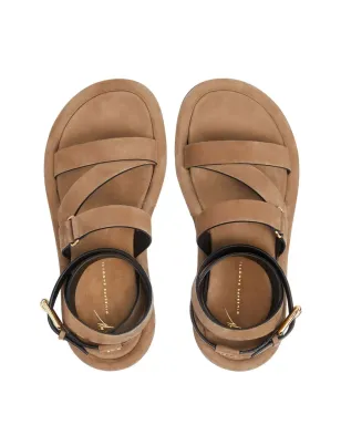 Giuseppe Zanotti アイモン ラップアラウンド スエード サンダル - ブラウン - サムネイル4