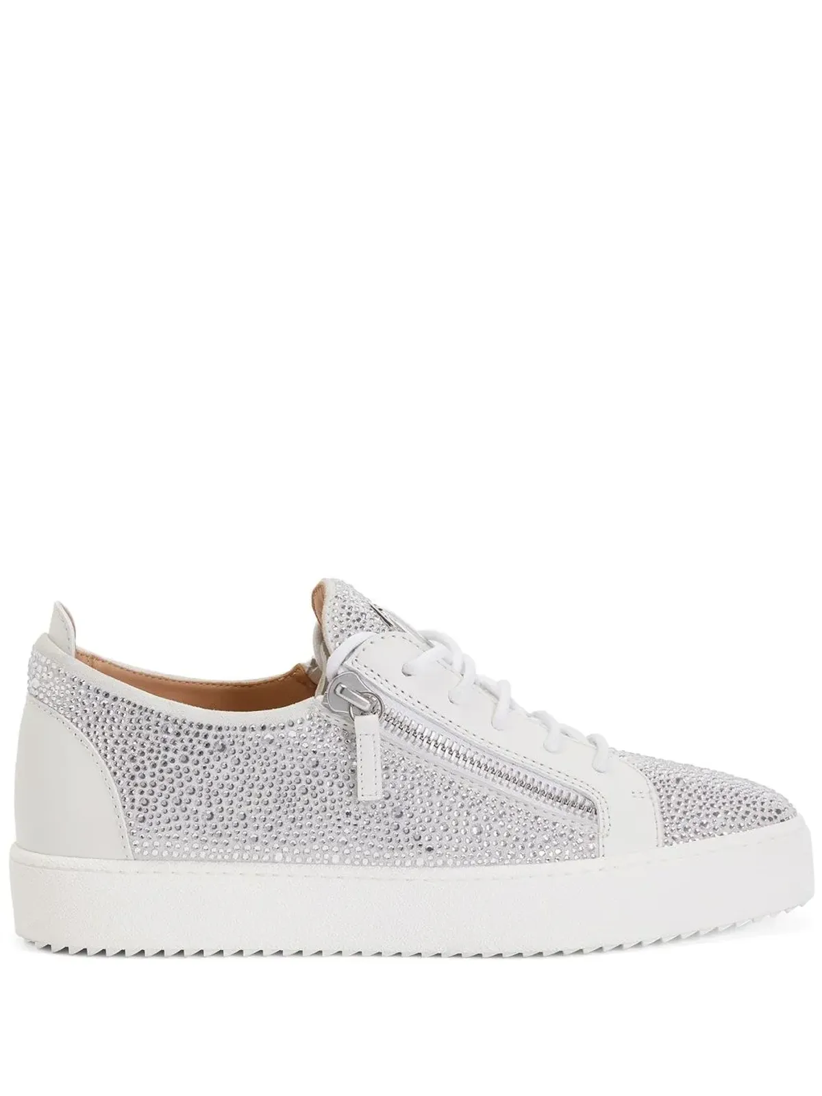 Giuseppe Zanotti ラインストーン ロー・トップスニーカー - White - 画像1