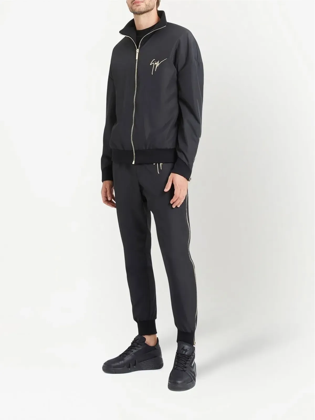 Giuseppe Zanotti 刺繍ロゴ ジップアップ ボンバージャケット - 画像2