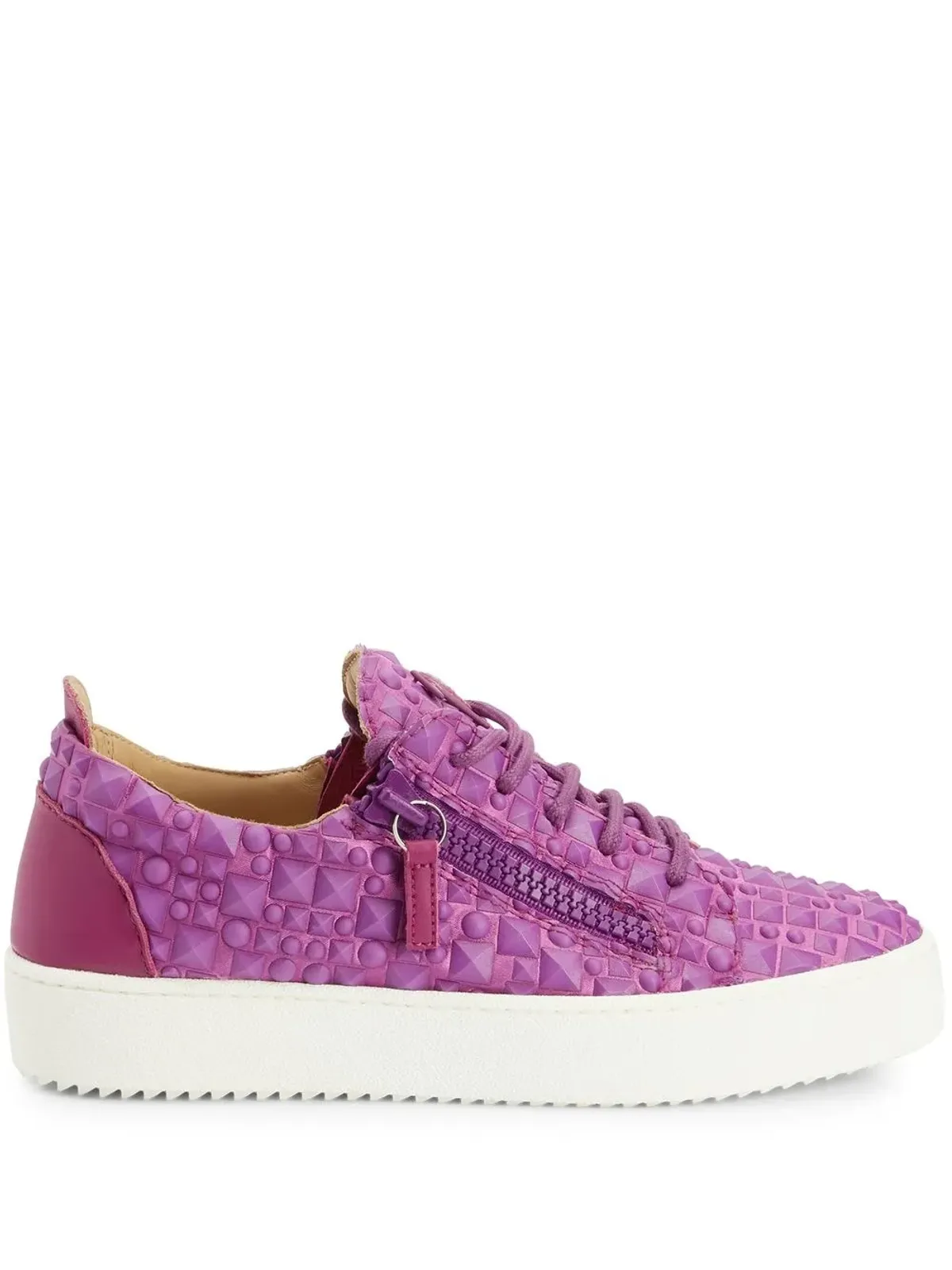 Giuseppe Zanotti 3Dディテール ローカットスニーカー パープル - 画像1